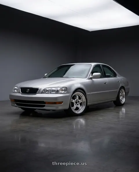 1998 Acura TL with Work Meister S1 3P 4x114.3 18x8+48 A Disk Bright Buff Finish wheels