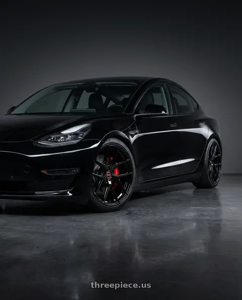 2019 Tesla Model 3 Performance with Vossen HF-5 20x11 / 5x115 / ET -6 / Super Deep Face / 71.5 - Gloss Black Wheel - HF5-0D07 wheels