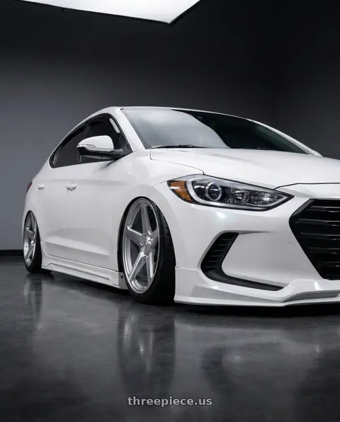 2018 Hyundai Elantra with DOLCE PERFORMANCE STELLA 5x120 18x8.5 +35 Gloss Silver wheels