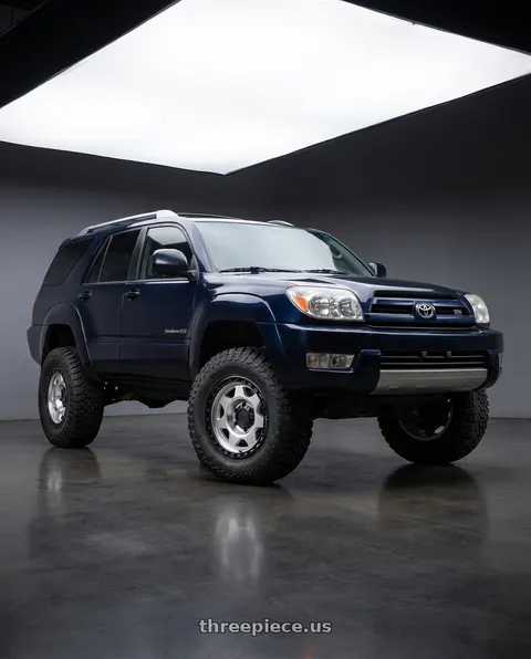2004 Toyota 4Runner with Black Rhino BR018 VOYAGER 6X139.7 17x8.5 +0 SILVER MACHINED FACE W/ MATTE BLACK LIP wheels