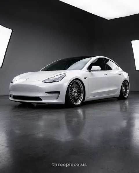 2019 Tesla Model 3 with Work Emitz Black Polish 5x114.3 20x10.0 +45 wheels