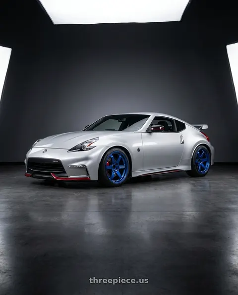 2018 Nissan 370Z Nismo Tech with Volk Racing TE37SL 5x120 19x9.5 +21 HYPER BLUE wheels