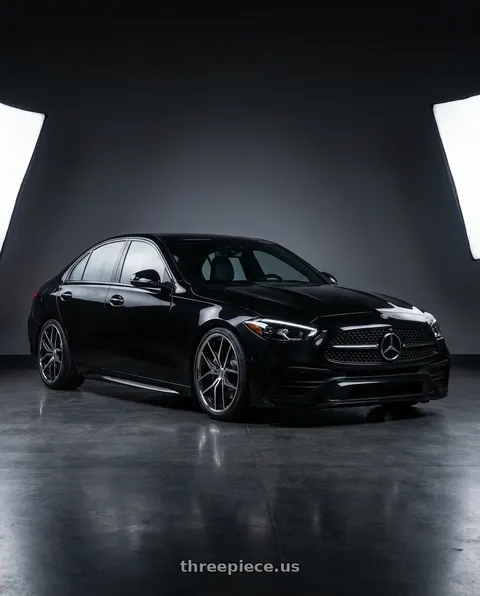 2023 Mercedes-Benz C300 with Rohana RFC10 5x112 19x8.5 +25 Machine Black/chrome Lip wheels