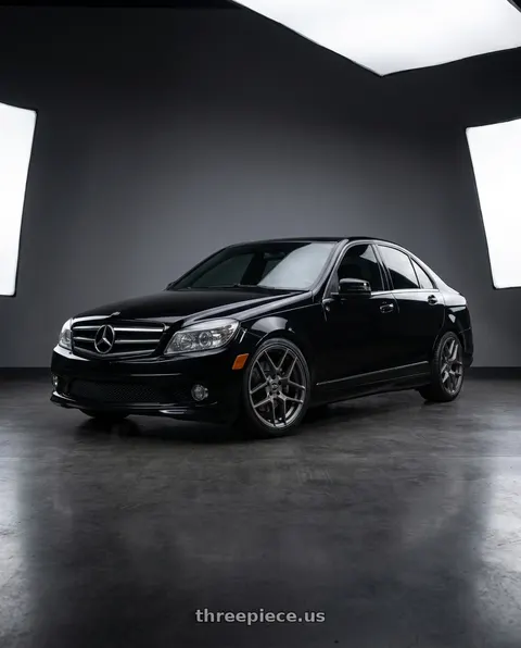 2010 Mercedes-Benz C350 Sport with RTR 852SC Tech 7 Mustang 5x114.3 20x10.5 +45 Satin Charcoal wheels