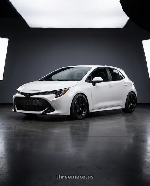 2023 Toyota Corolla with Gram Lights 57CR 5x114.3 18x10.5+12 Glossy Black wheels