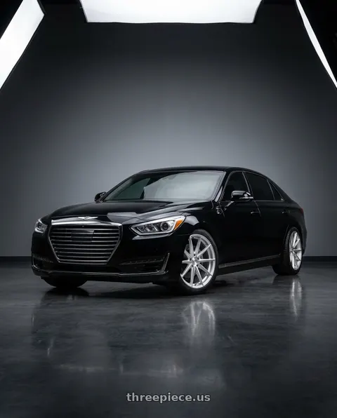 2018 Genesis G90 with DOLCE PERFORMANCE VELOCE 5x114.3 20x10 +40 Gloss Silver Machined Face wheels