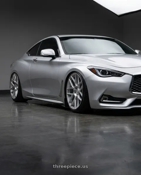 2020 INFINITI Q60 with Aodhan AFF2 5x114.3 19x9.5+35 Gloss Silver Machined Face wheels
