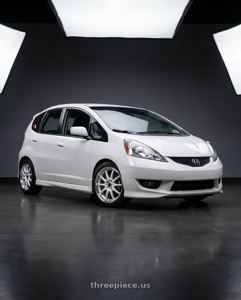 2012 Honda Fit Sport with Konig Lightning 4X100/4X114.3 16x7+40 White/Machine Lip wheels