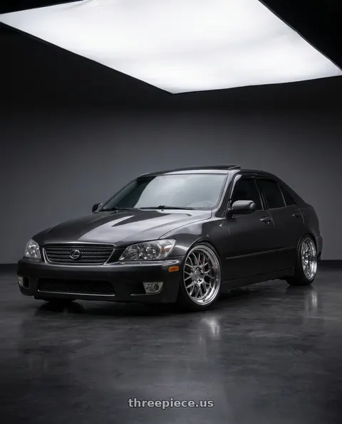 2001 Lexus IS300 with F1R F21 5x114.3/5x120 18x8.5 +35 Hyper Black/Polish Lip v2 wheels
