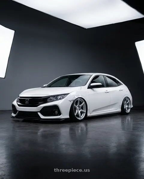 2019 Honda Civic with Kansei K11S Tandem 5x114.3 19x9.5 12 Hyper Silver wheels