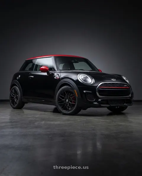 2019 Mini Cooper with TOUREN TR76 3276 5x112 17x8 +35 GLOSS BLACK wheels