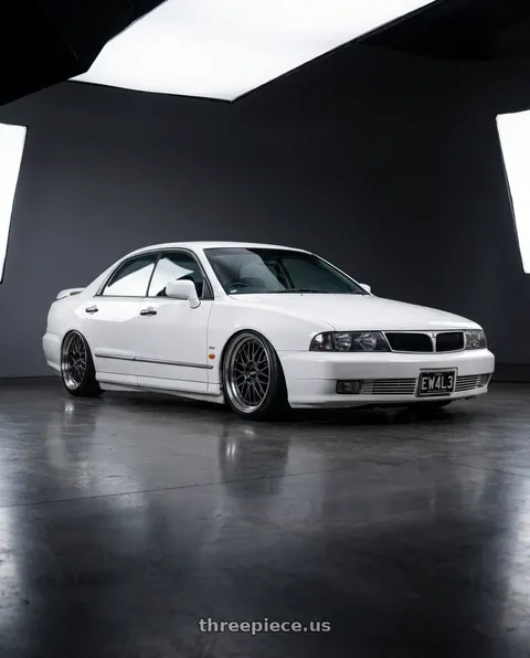1998 Mitsubishi Magna Sports White with BBS LM 5x114.3 18x8.5+38 Diamond Black wheels