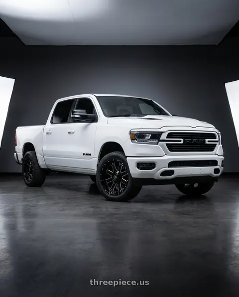 2026 Ram 1500 with American Off-Road A108 5x120 - 5x150 6x120 - 6x139.7 20x10 -24 Black Milled Spoke wheels