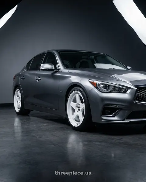 2022 INFINITI Q50 with ESR Wheels CR5 5x112 18x10.5 +30 Gloss White wheels
