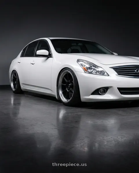 2012 INFINITI G37 with Konig Countergram 5x114.3 19x11+18 Matte Black / Matte Machined Lip wheels