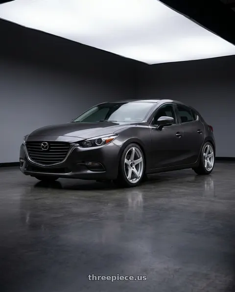 2017 Mazda 3 Grand Touring with Enkei Kojin 5x114.3 18x8+40 Matte Silver wheels
