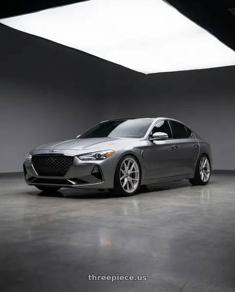 2019 Genesis G70 with ESR Wheels FORGETECH SERIES RF2 5x108 19x10.5 +22 Hyper Silver wheels
