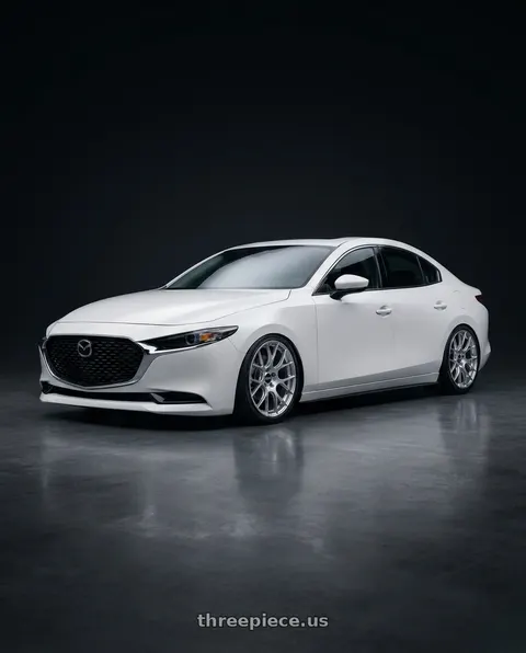2022 Mazda 3 with BBS RE-V7 5x114.3 18x8.5 +42 Diamond Silver wheels
