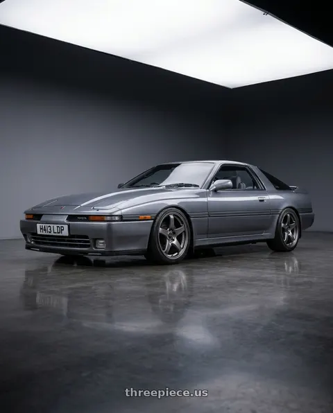 1991 Toyota Supra with Enkei PF05 5x114.3 17x8+35 Dark Silver wheels