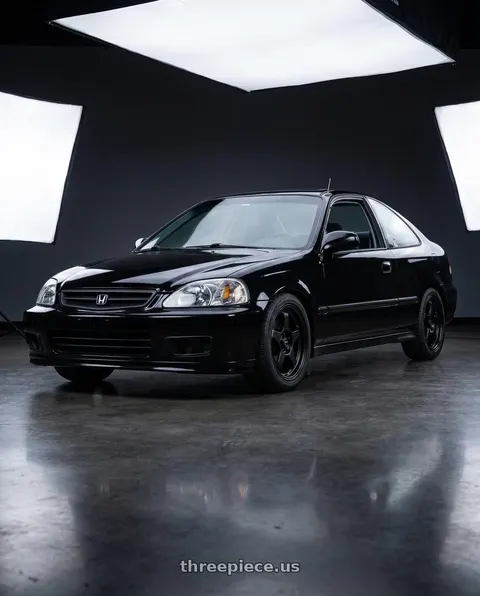 1999 Honda Civic DX with Vors SP1 4x100/4x114.3 16x7  +38 All Matte Black wheels