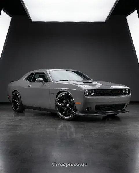 2021 Dodge Challenger R/T with American Racing TTF 5X115 20X9.5 +15 GLOSS BLACK W/ DDT LIP wheels