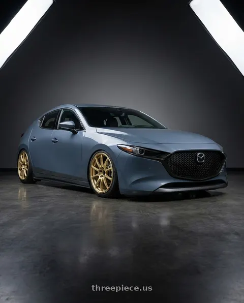 2023 Mazda 3 with Advan RCIII 5x114.3 18x7.5+45 Gold wheels