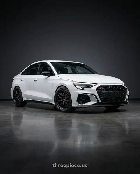 2024 Audi S3 with fifteen52 HOLESHOT 5x112 19x8.5 +45 ASPHALT BLACK (SATIN BLACK) wheels