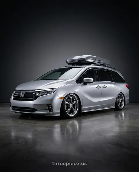 2024 Honda Odyssey with Work Wheels VS-KF 5x120 20x8+40 Brilliant Silver Black A Disk FULL REVERSE wheels