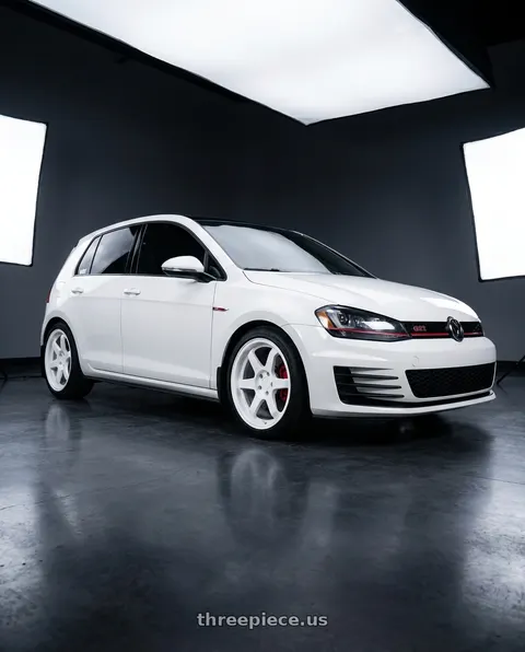 2017 Volkswagen GTI with 9six9 SIX-1 5x112 18X8.5 +35 Competition White wheels