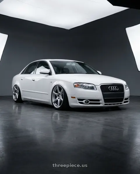 2010 Audi A4 with Kansei K11S Tandem 5X112 19x10.5 22 Hyper Silver wheels