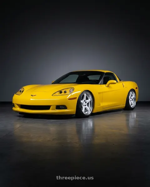2007 Chevrolet Corvette with Work T5R 2P 5x120 18x10.0 +45 WHITE wheels
