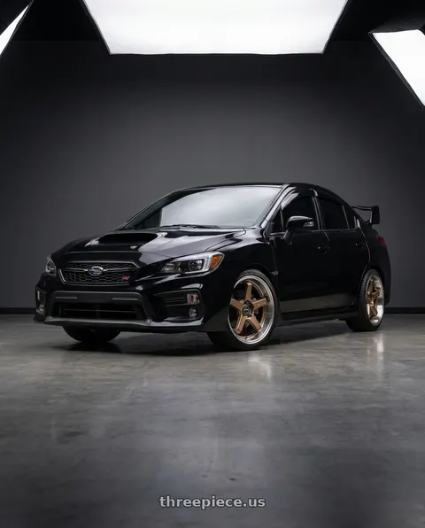 2018 Subaru WRX Limited with F1R FC5 5x114 18x8.5 +38 Satin Bronze/Polish Lip wheels