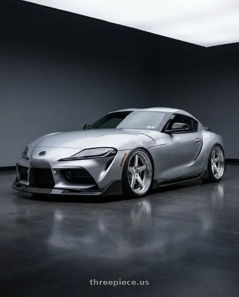 2020 Toyota GR Supra Premium with Work Gnosis Gr203 5x112 20x10.5+38 O Disk Brush Silver Clear wheels