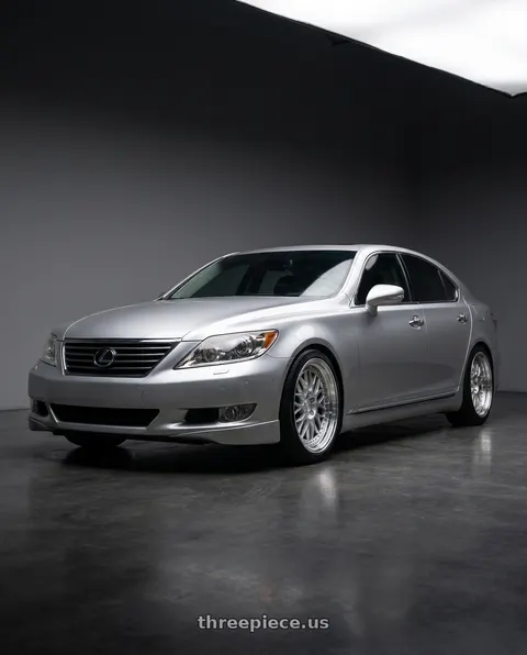 2010 Lexus LS460 with ESR Wheels SR01 5x120 19x9.5 +35 Hyper Silver Machine Lip wheels