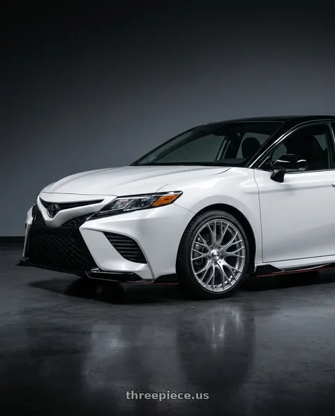 2021 Toyota Camry TRD with WedsSport SA-20R 5x114.3 19x8.5+45 VI Silver wheels