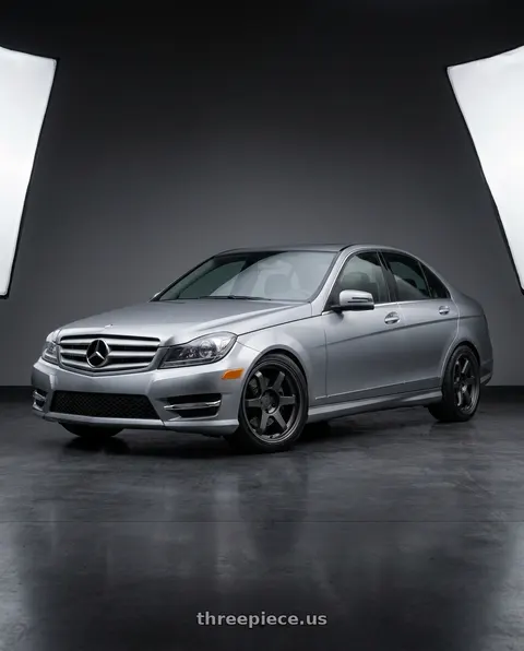 2012 Mercedes-Benz C250 with 9six9 SIX-1 5x120 18X10 +35 Carbon Gray wheels