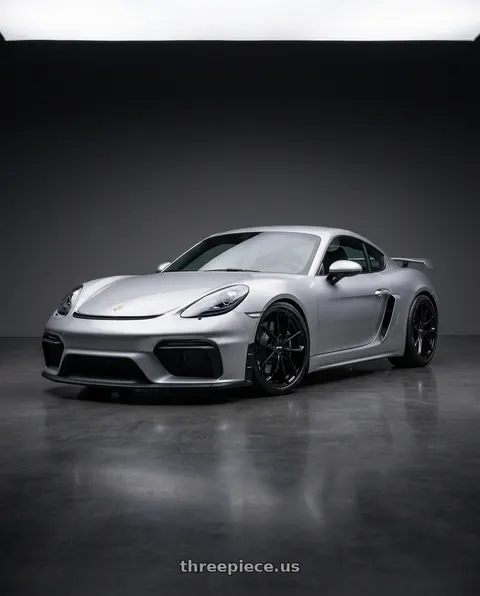 2023 Porsche 718 Cayman GT4 with RTX MC01 5x130 21x9.5 +45 Gloss Black wheels