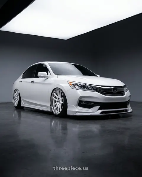 2016 Honda Accord with Work Cr 2P 5x114.3 19x7.5 +45 Gloss White wheels