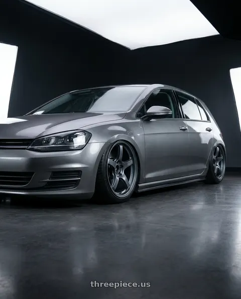 2019 Volkswagen GTI with Gram Lights 57CR 5x112 19x9.5+25 Gunblue II wheels
