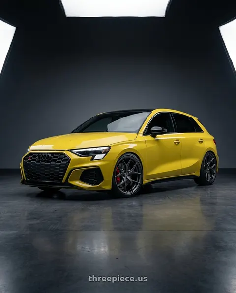 2020 Audi S3 with VOSSEN HF-5 5X120 20x9 +35 MATTE GUNMETAL wheels