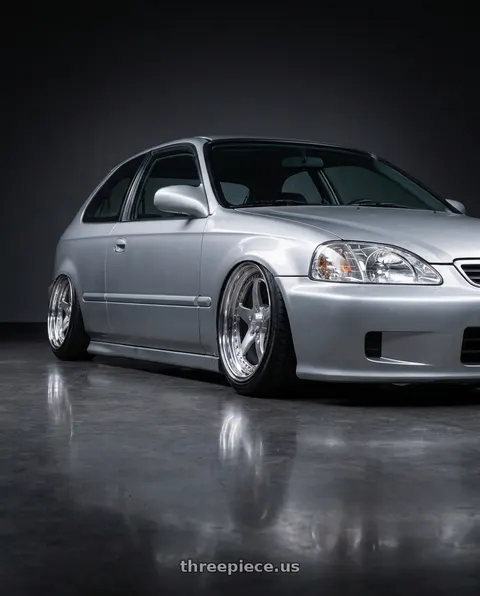 1999 Honda Civic DX with CCW SA50 4x100 16x7 +35 Polished wheels