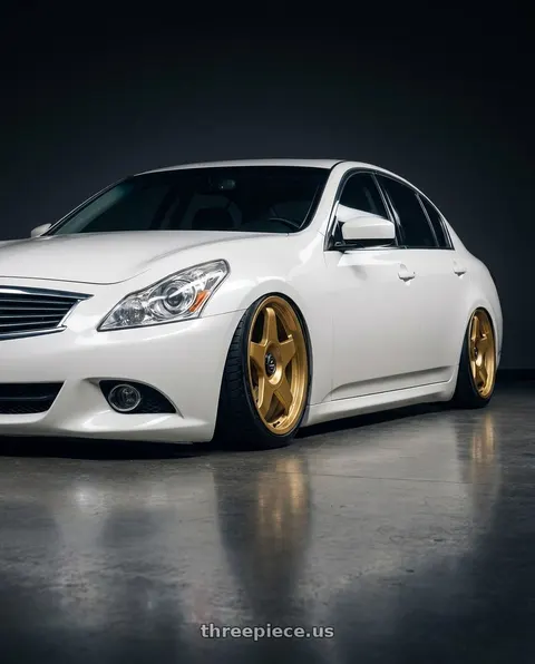 2012 INFINITI G37 with fifteen52 CHICANE 5x114.3 / 5x120 19x8.5 +35 GOLD (GLOSS GOLD) wheels