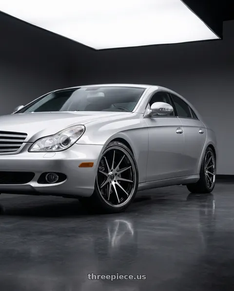 2008 Mercedes-Benz CLS550 with Rohana RFC10 5x112 20x10+22 Machine Black/Chrome Lip wheels