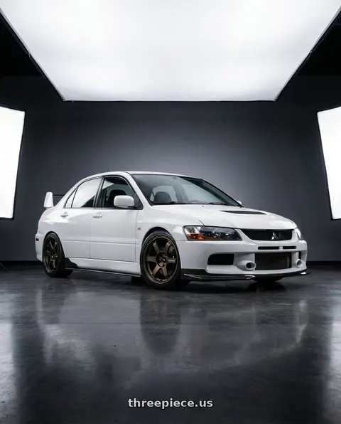 2005 Mitsubishi Lancer Evolution with Volk Racing TE37 SAGA S-PLUS 5x114.3 17x8+38 Bronze wheels