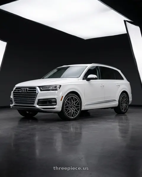 2019 Audi Q7 with Niche 1PC NC277 CALABRIA 5 5X112 22x10.5 +38 GLOSS BLACK MACHINED wheels