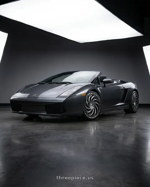 2007 Lamborghini Gallardo with Azara AZA-531 5x112 / 5x114.3 20x8.5 +35 Gloss Black & Machined wheels