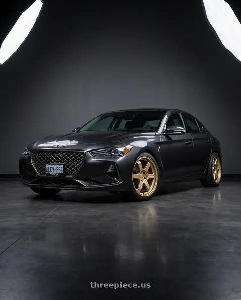 2019 Genesis G70 with Volk Racing TE37 ULTRA M-SPEC 5x120 19x8.5 +36 GOLD wheels