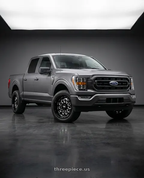 2021 Ford F-150 XL with Cali Off-Road Paradox 9113 6x135 20x9+0 Gloss Black/Milled Spokes wheels