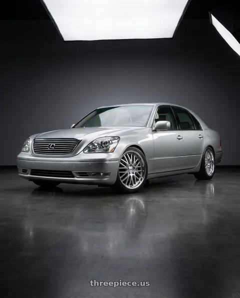 2005 Lexus LS430 with Cray MANTA 5X120.65 18X10.5 +65 HYPER SILVER W/ MIRROR CUT LIP wheels