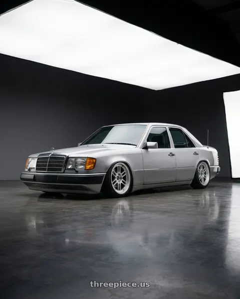 1994 W124 e220 with Enkei RPF1 5x112 18x8+35 Silver wheels